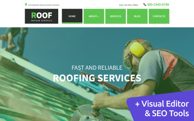 Plantilla Moto CMS 3 "Best Roofing" #64189