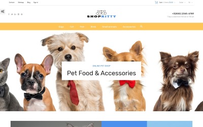 "ShopKitty" - адаптивний PrestaShop шаблон №64107