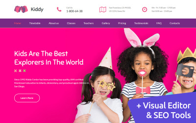 Kiddy - Kids Center &amp;amp; Kindergarten Premium Szablon Moto CMS 3