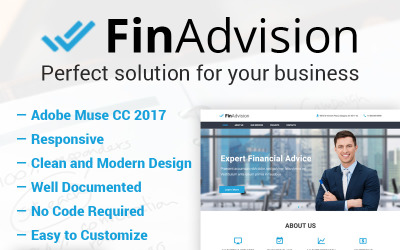 FinAdvision - Financial Advisor Adobe CC 2017 Muse Template