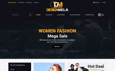 DesignMela eCommerce PSD-Vorlage