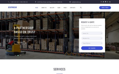 Express - Modello di sito web multipagina per logistica e trasporti