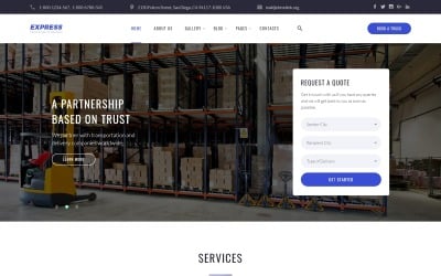 Express - Plantilla de sitio web multipágina de logística y transporte