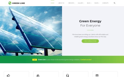 Groene lijn - Website-sjabloon met meerdere pagina&amp;#39;s in het milieu