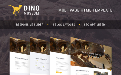 Plantilla Web "Dino Museum" #64432