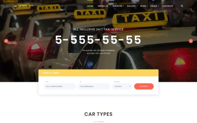 Webbplatsmall för lyxig taxi