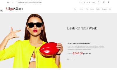 "GigaGlass" - адаптивний PrestaShop шаблон №64594