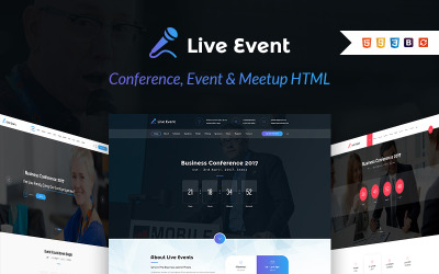 Evento ao vivo - modelo de página inicial de conferência, evento e Meetup