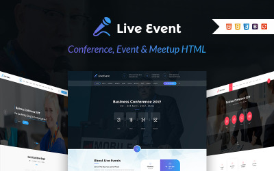 Evento en vivo: plantilla de página de destino de conferencias, eventos y reuniones