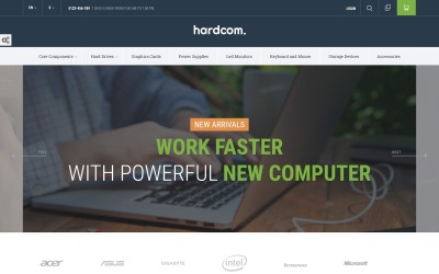 "Hardcom" - адаптивний PrestaShop шаблон №64654
