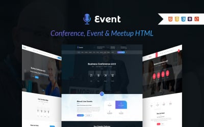 Evento ao vivo - modelo de página inicial de conferência, evento e encontro