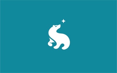 Plantilla de logotipo de oso polar