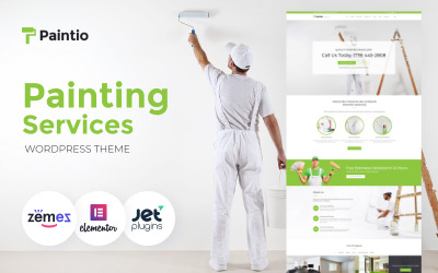 Paintio - WordPress-tema för tapetsering och målningstjänster