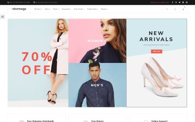Responsive Stormage - Fashion Clothes Magento Theme #64786