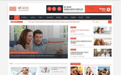 WT-News News And Magazine Joomla 4 a Joomla 3 Template