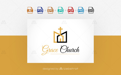 Iglesia de Gracia - Plantilla de logotipo vectorial