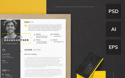 Premium Maximilian Baumgartner - Graphic Designer Resume Template #64870