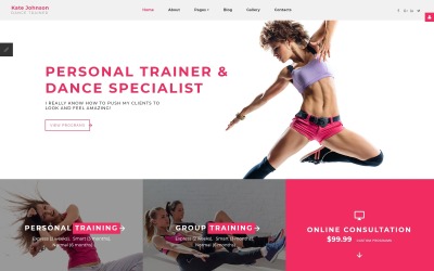 Responsywny szablon Joomla Kate Johnson - Dance Trainer #64899