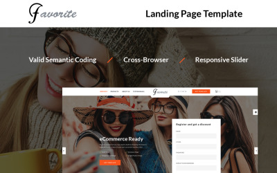 Responsywny szablon Landing Page Favorite - Shop #64887