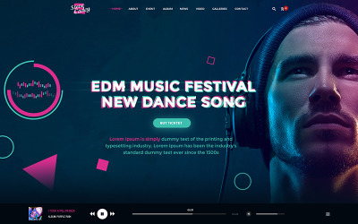 "Steve Cadey - Modern & Stylish Music Event" - PSD шаблон №64851