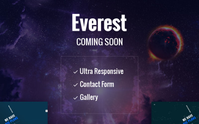 Tema Pagina web provvisoria Responsive #64896 "Everest - Coming Soon HTML5"