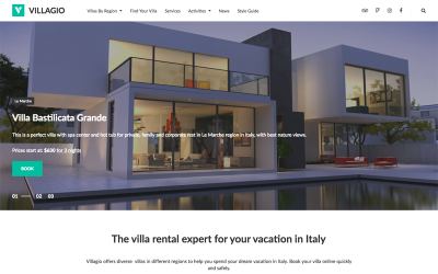 Tema WordPress de reserva de propiedades - Vilagio