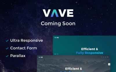 "VAVE - Coming Soon HTML5" - адаптивний Спеціальна сторінка №64893
