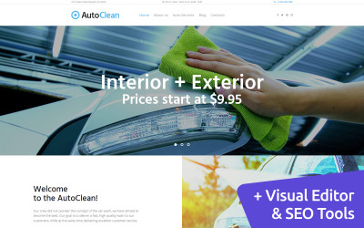 "Car Wash" modèle Moto CMS 3 adaptatif #64980