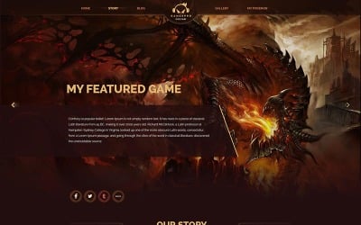 Gaming Website Template, Free PSD Template