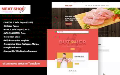 Szablon witryny eCommerce sklepu mięsnego