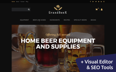 GrandBeer - modelo de comércio eletrônico do MotoCMS da cervejaria