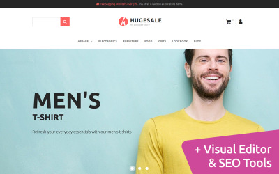 HugeSale - Perakende Mağaza MotoCMS E-ticaret Şablonu