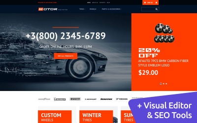 Мотоколеса та шини Шаблон електронної комерції MotoCMS