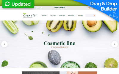 Plantilla de comercio electrónico MotoCMS receptiva para tienda de cosméticos