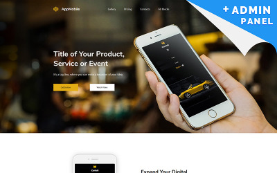Template di Landing Page Responsive #65029 "App Mobile MotoCMS 3"
