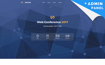 Template di Landing Page Responsive #65032 "Web Talk - Conference MotoCMS 3"