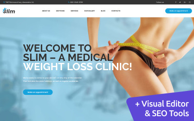Template Moto CMS 3 Responsive #65098 "Slim - Weight Loss"