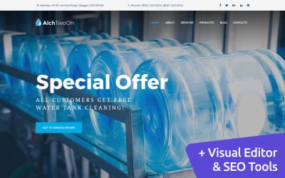 Water Delivery Service Moto CMS 3 Template