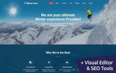 WinterTour - лучший шаблон Moto CMS 3 для туристического агентства