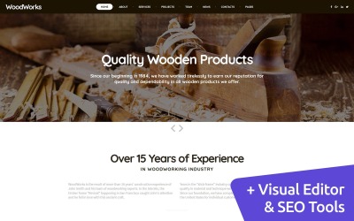 WoodWorks - Plantilla de fábrica de muebles Moto CMS 3