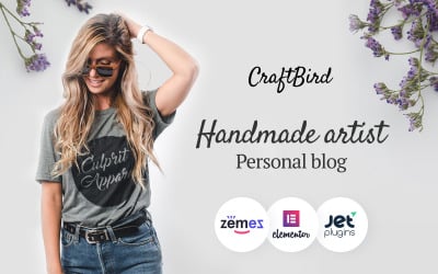 CraftBird - motyw WordPress na osobistym blogu ręcznie robionym artysty