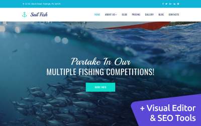 Sail Fish - Fishing Moto CMS 3-sjabloon