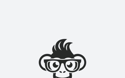 Szablon logo maniakiem małpy