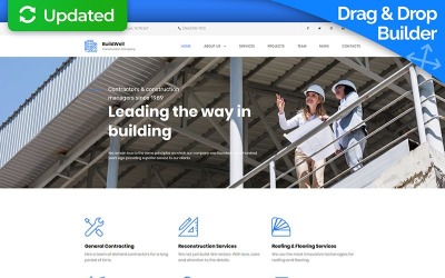 BuildWell - Építőipari vállalat Premium Moto CMS 3 sablon