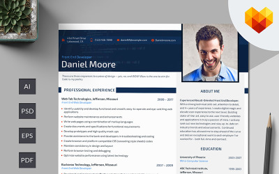 Daniel Moore - Modello di curriculum per sviluppatori front-end