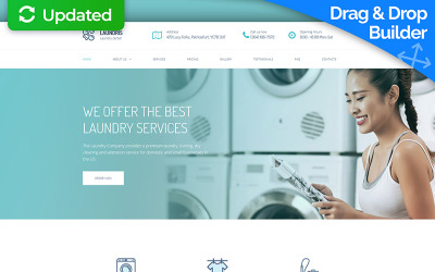 "Laundromats, Laundry and Dry Cleaning Premium" Responsive Moto CMS 3 Template №65299