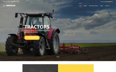 Moto CMS HTML Vorlage namens "Rentallo - Farming Equipment & Machinery Rentals" #65282
