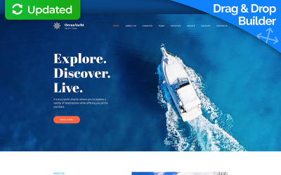 OceanYacht - Yacht Club Premium Templates Moto CMS 3 №65290