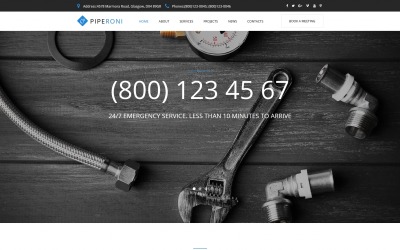 Plumbing Moto CMS HTML Template Moto CMS HTML-mall #65268