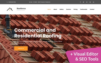 "Rooferco Premium" - адаптивний MotoCMS 3 шаблон №65286